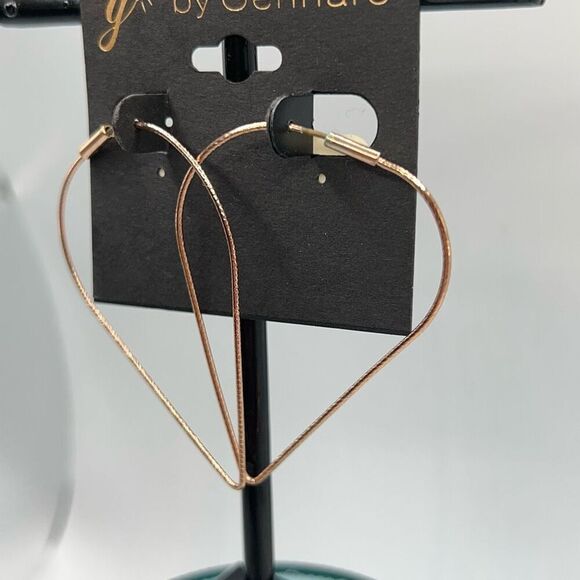 Leaf Shape Drop Hoop Earrings  G by Gennaro Earrings - Picture 1 of 5